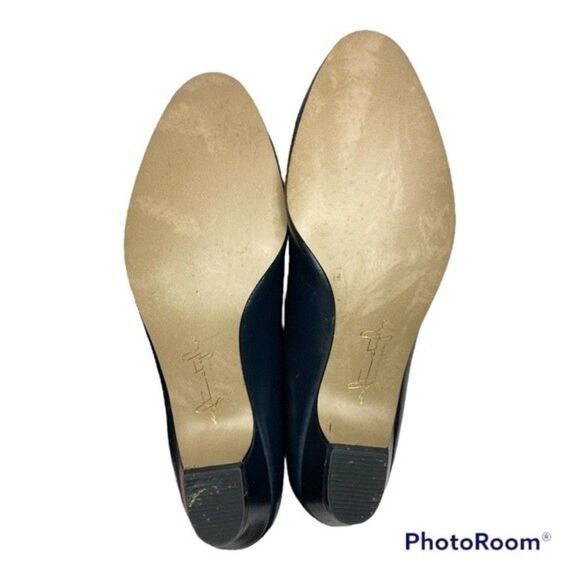 Soft Style Angel Navy Blue Round Toe Cone Stacked Heel Slip On Comfort Pumps 7.5 - Picture 9 of 9